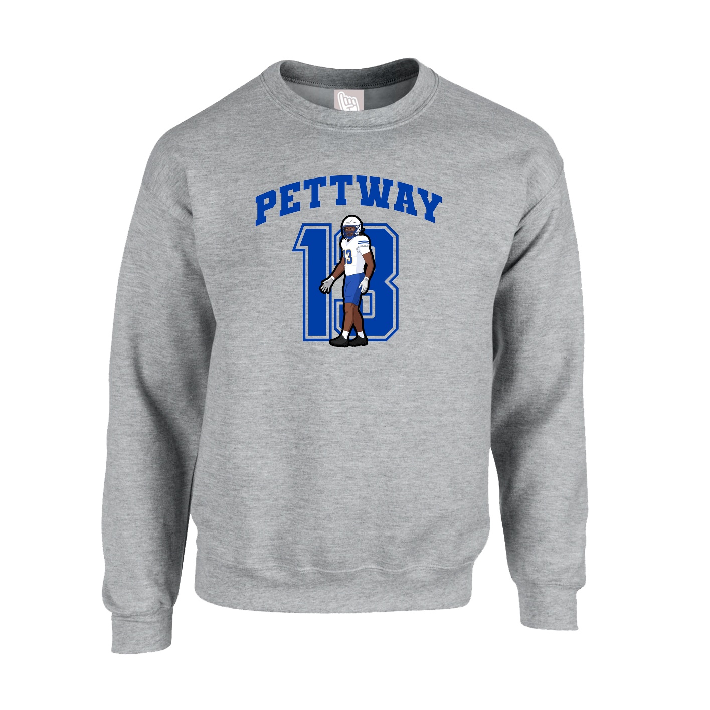 Fleece Crew — Number in Grey