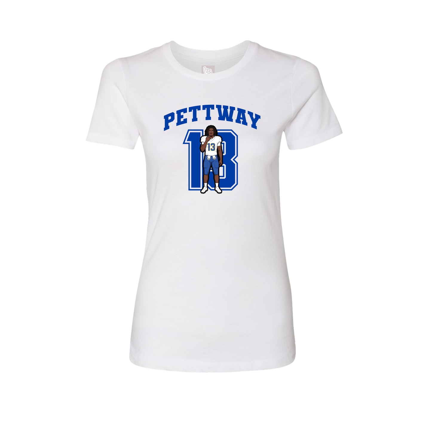 Fitted Women's Tee — Number in White