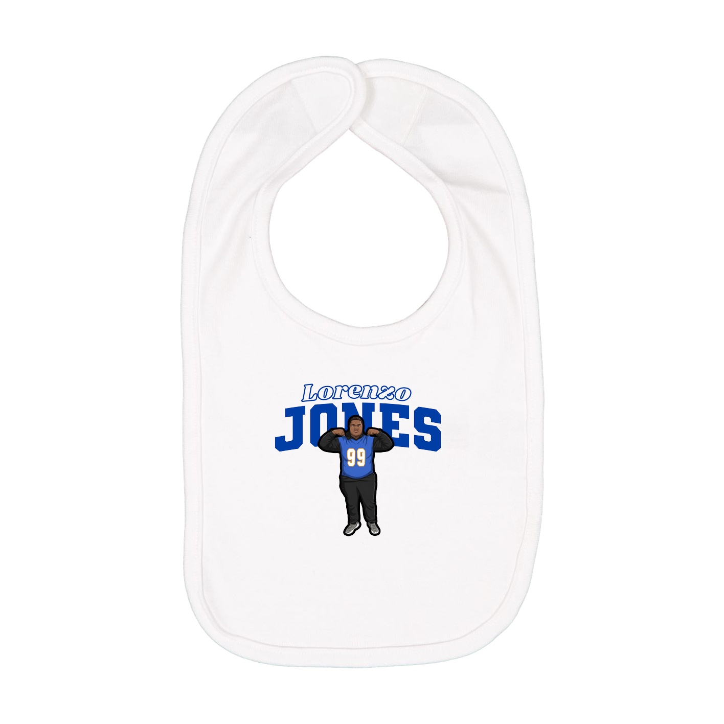 Infant Bib — Name Arch in White