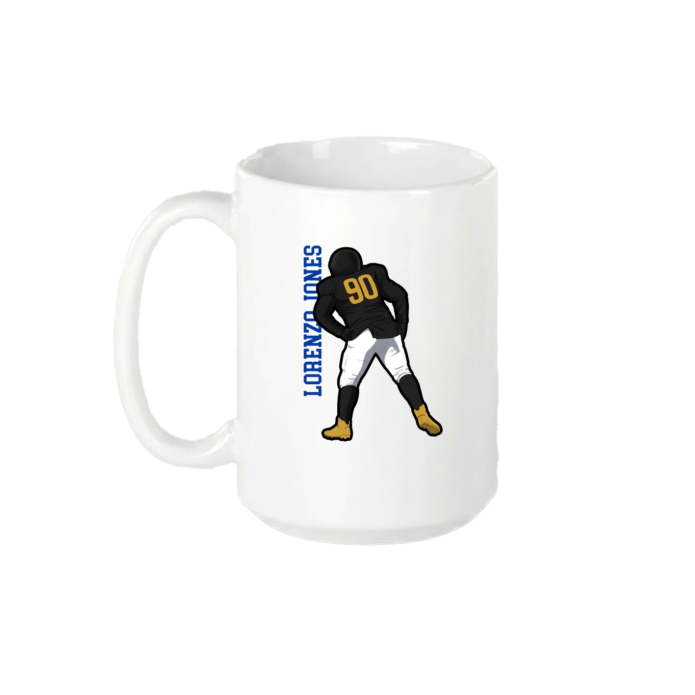 15oz Coffee Mug — Name Vertical in White