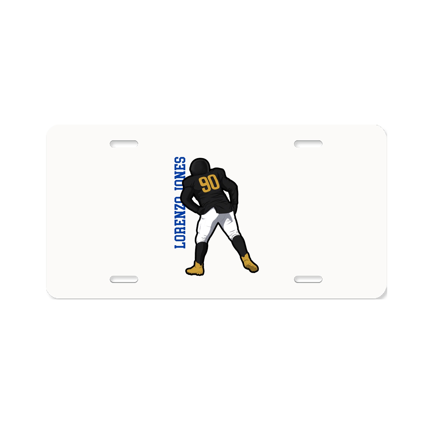 License Plate — Name Vertical in Classic