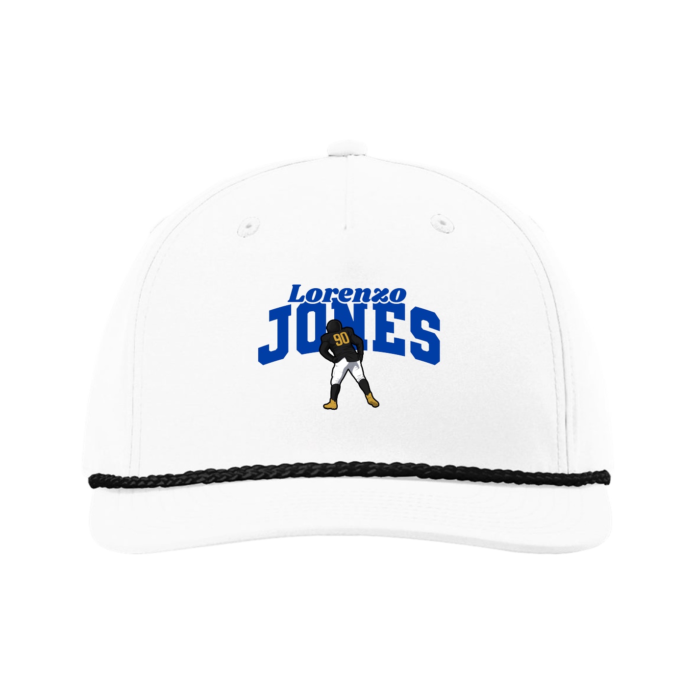 Five-Panel Classic Rope Cap — Signature Arch in White