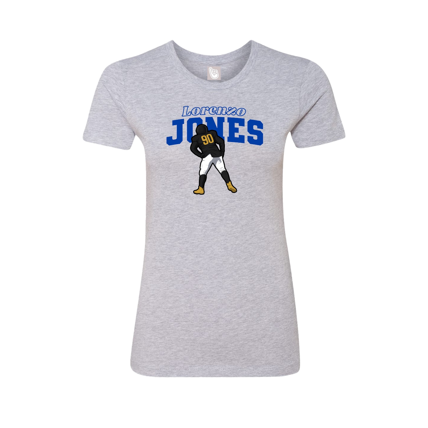 Fitted Women's Tee — Name Arch in Grey