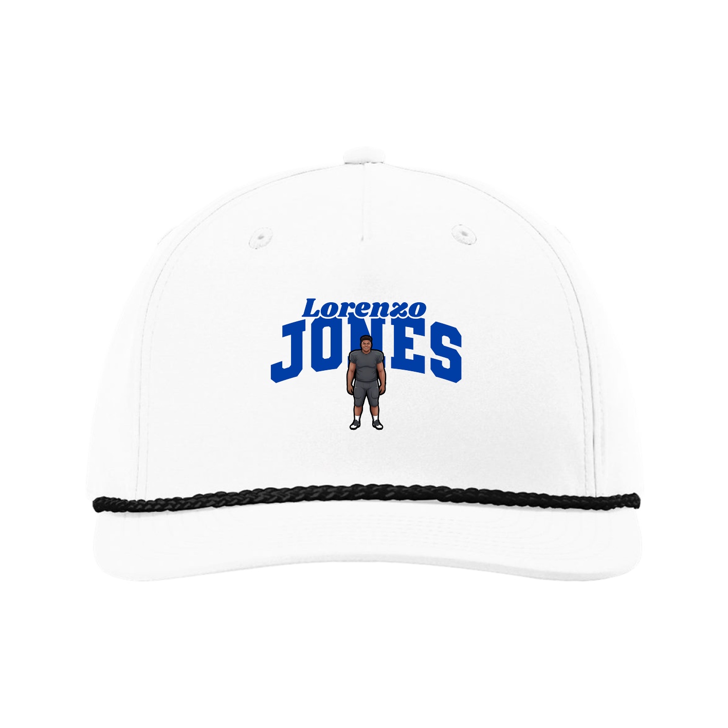 Five-Panel Classic Rope Cap — Signature Arch in White