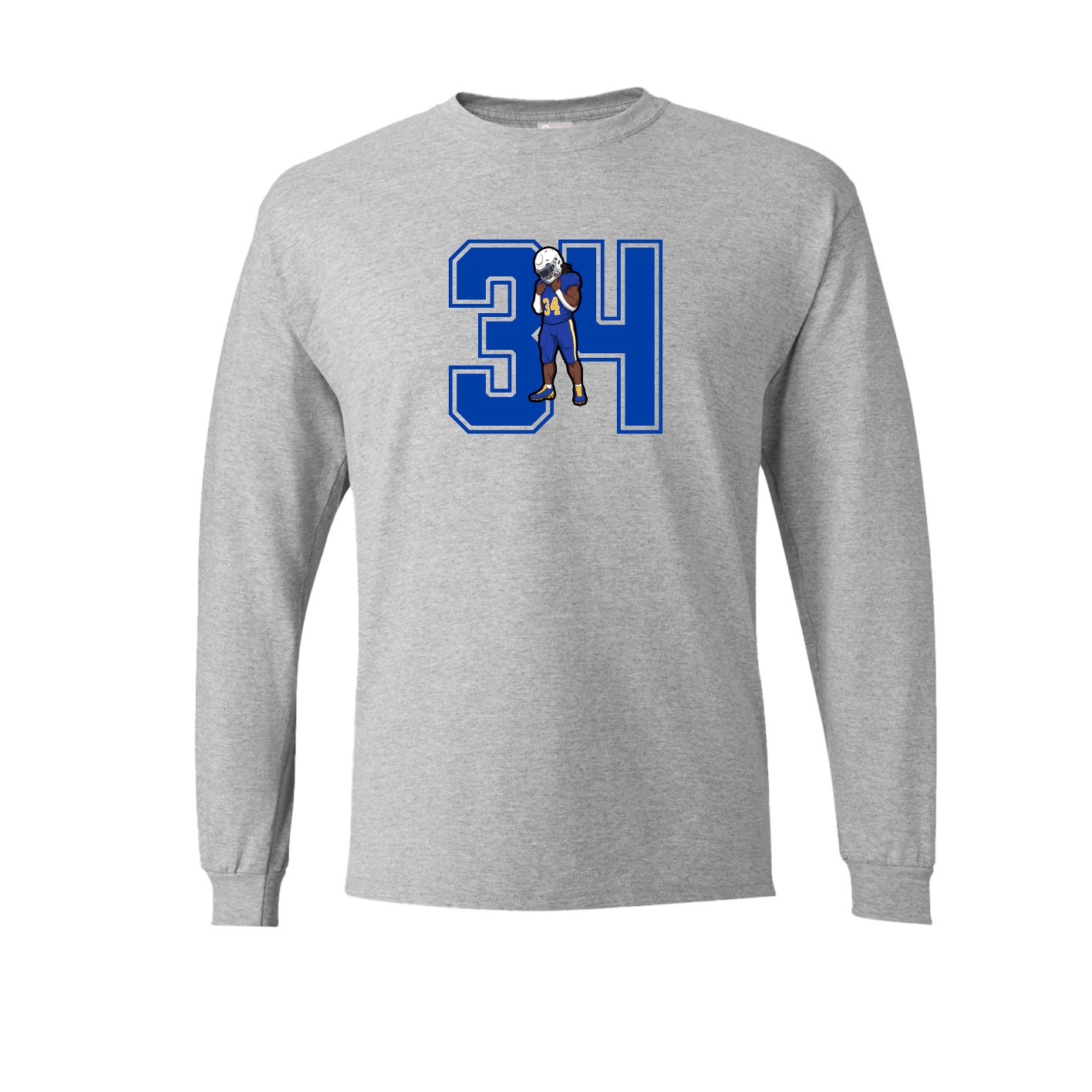Long Sleeve Tee — Number in Grey
