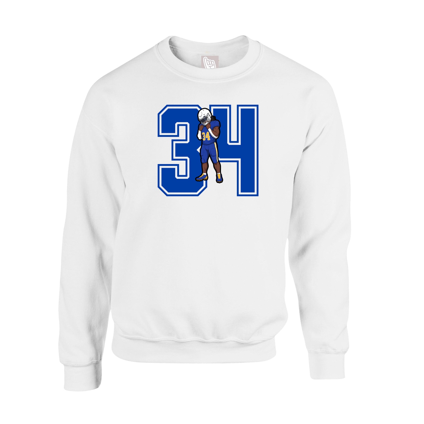 Fleece Crew — Number in White