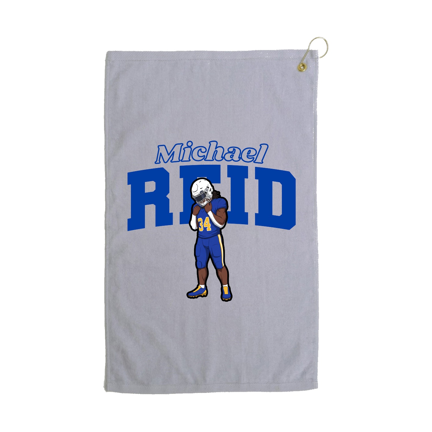 Golf Towel — Name Arch in Grey