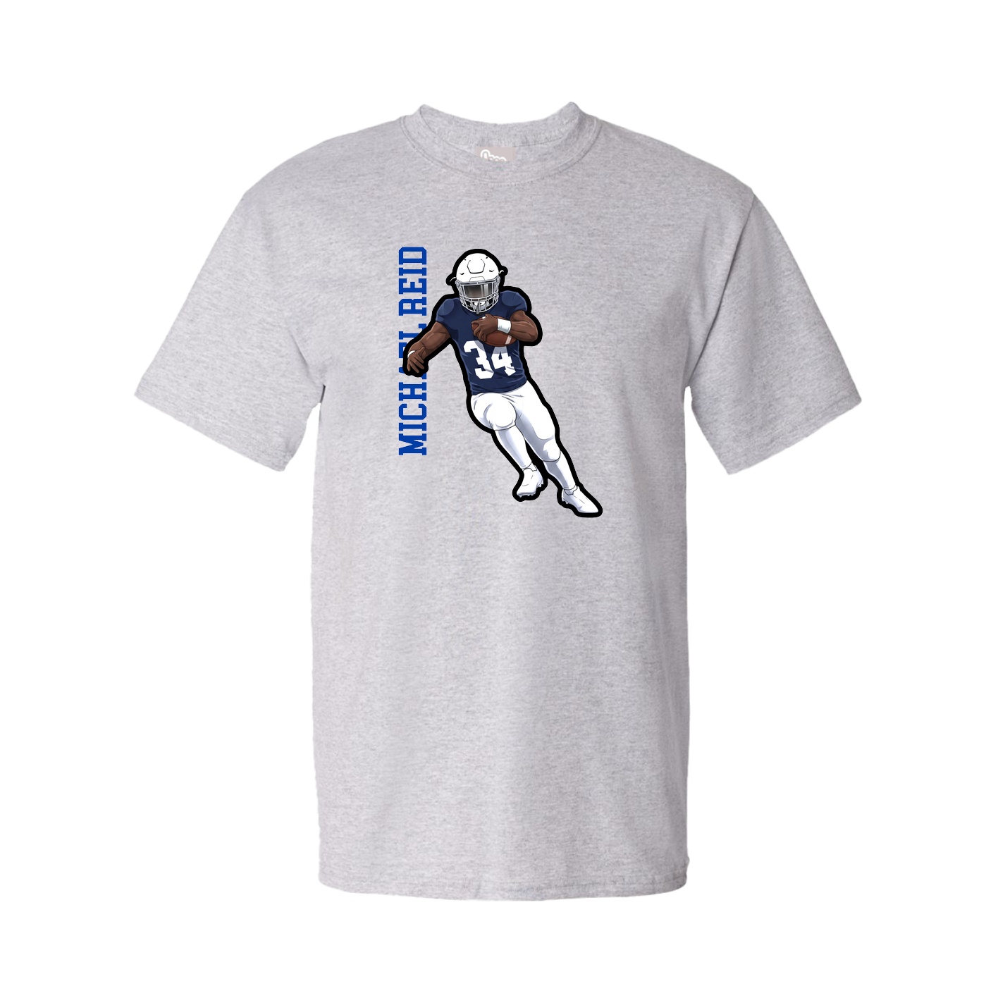 Youth Tee — Name Vertical in Grey