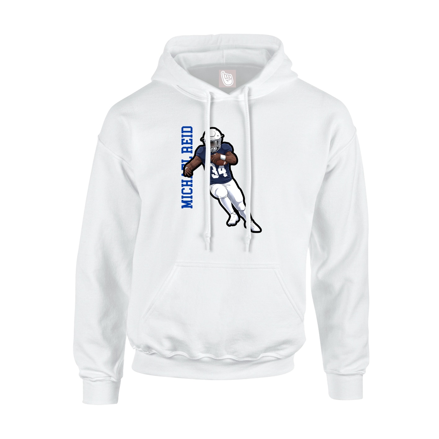 Hoodie — Name Vertical in White