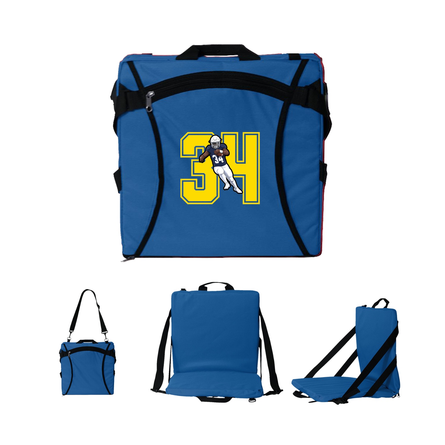 Folding Stadium Seat — Number in Royal