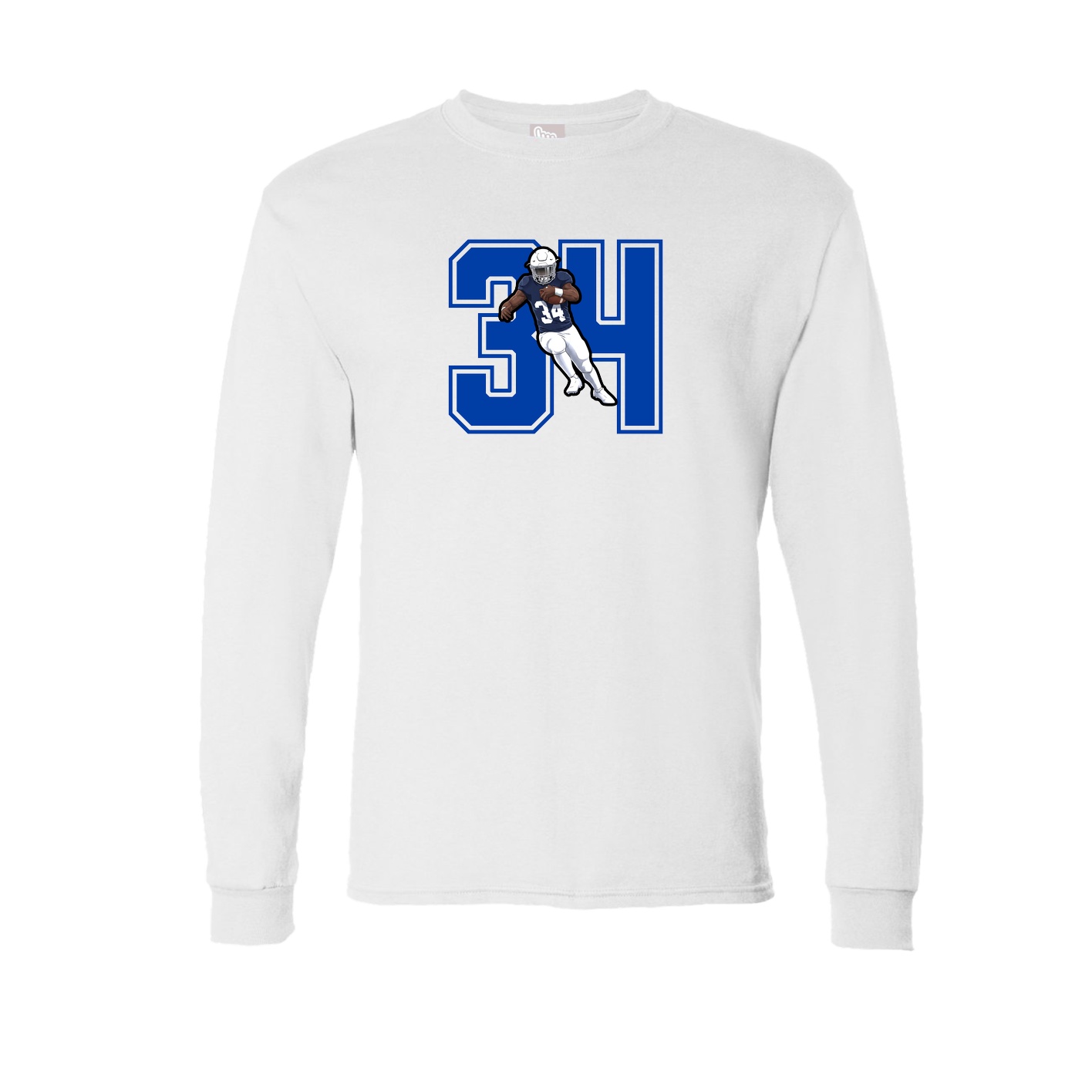 Long Sleeve Tee — Number in White