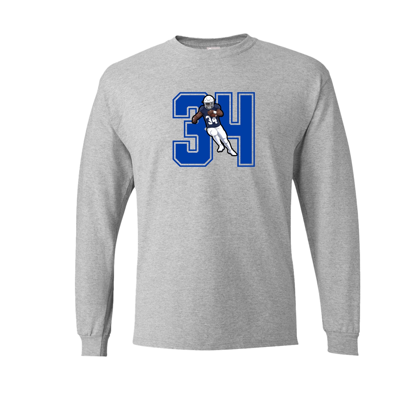 Long Sleeve Tee — Number in Grey