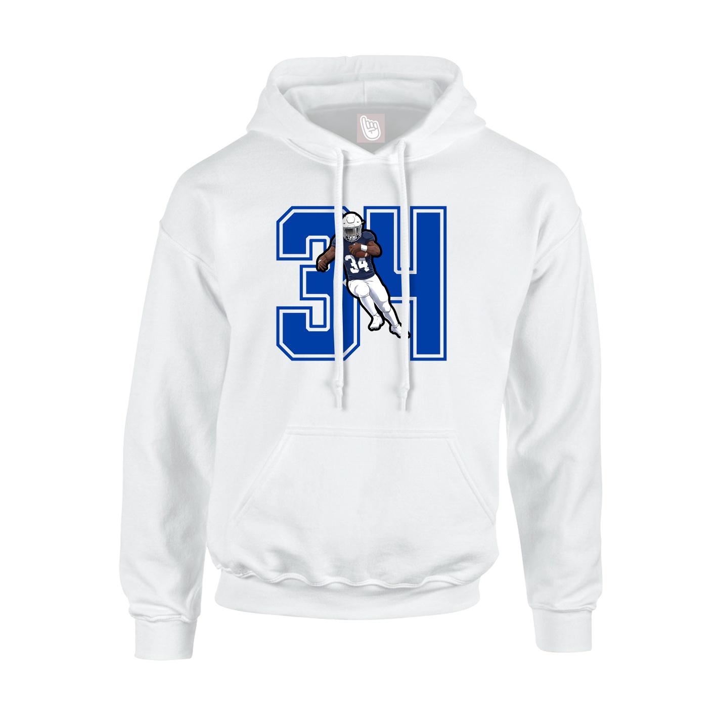 Hoodie — Number in White