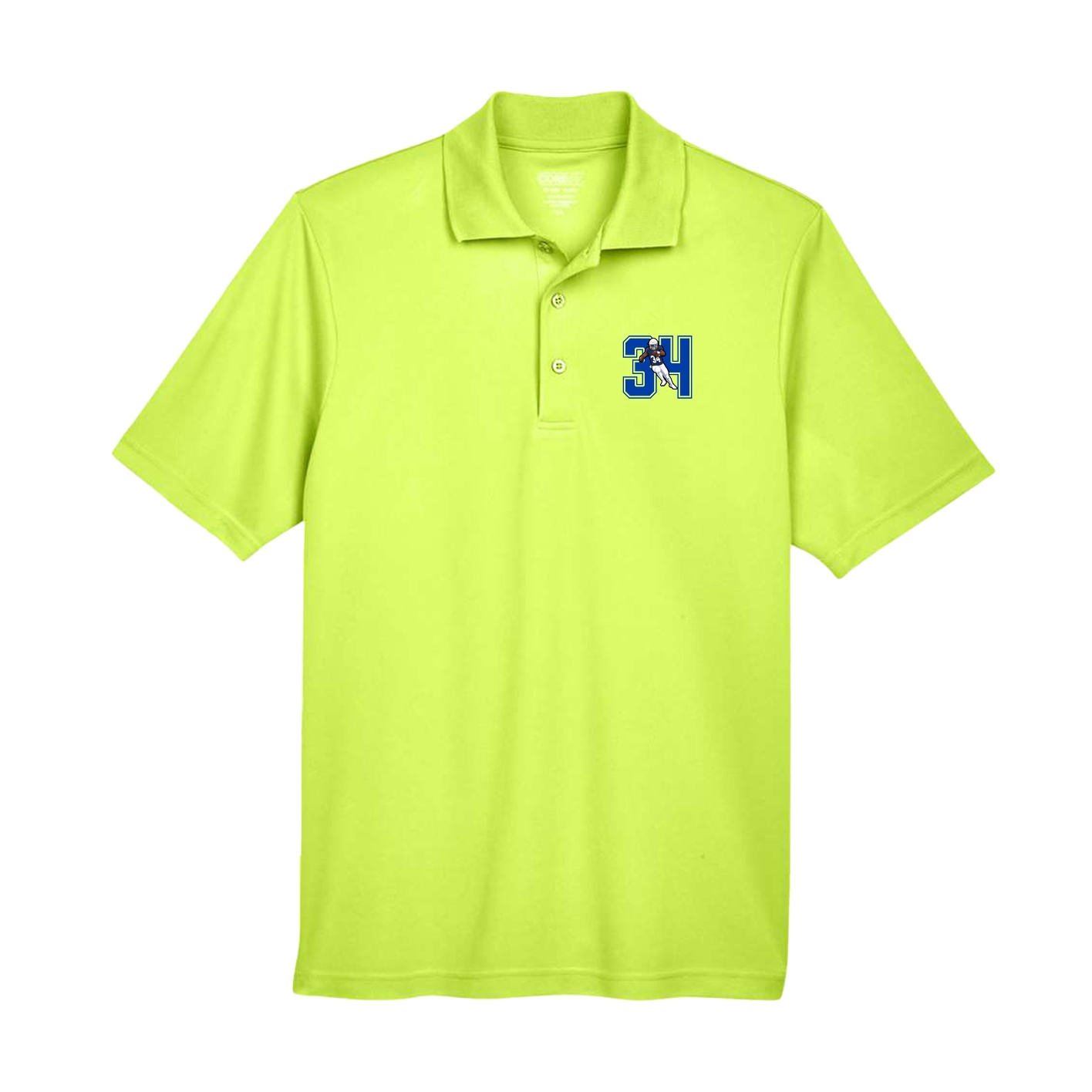Performance Polo — Number in Yellow