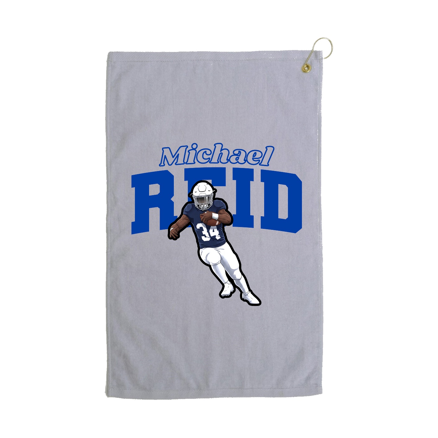 Golf Towel — Name Arch in Grey