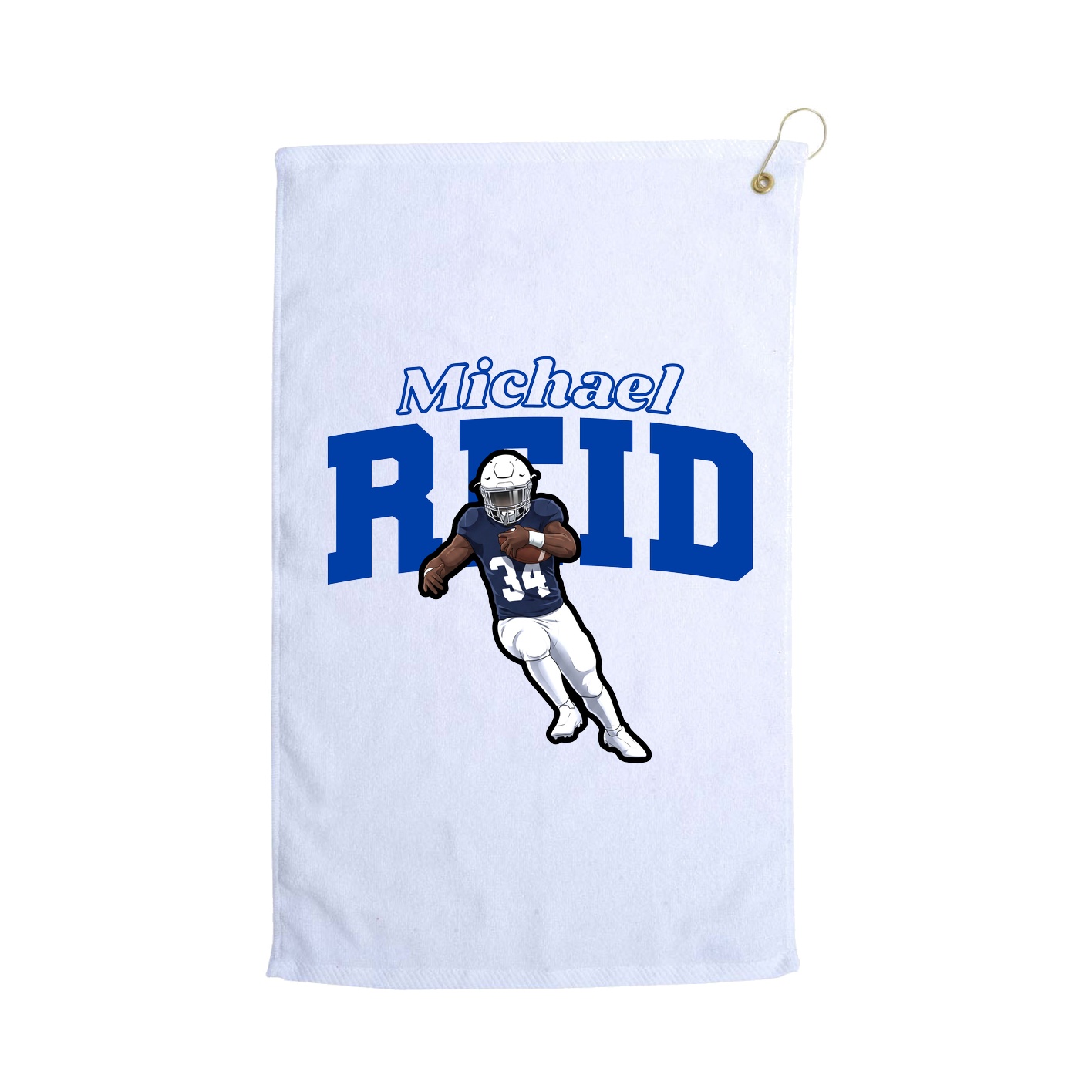 Golf Towel — Name Arch in White