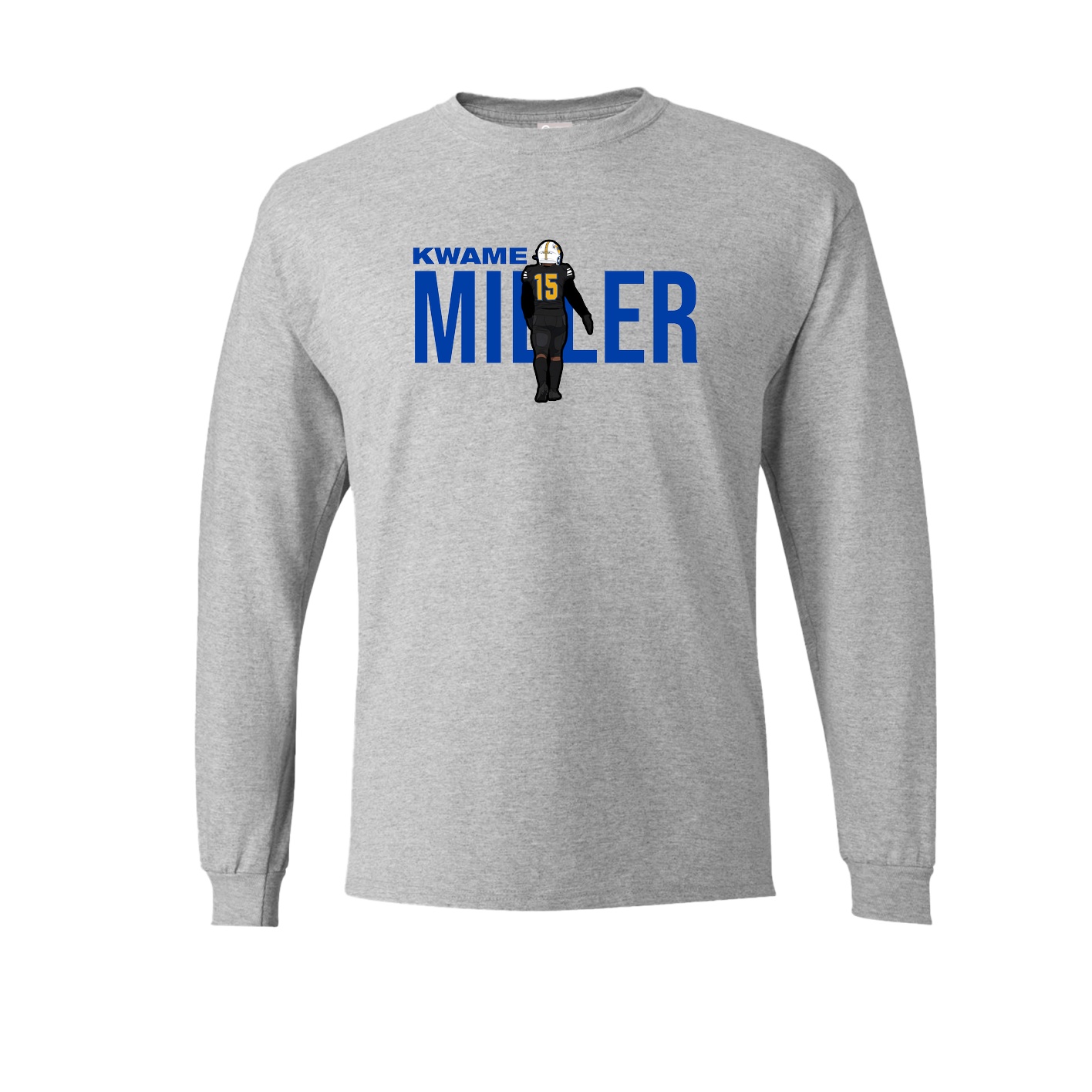 Long Sleeve Tee — Player Name in Grey