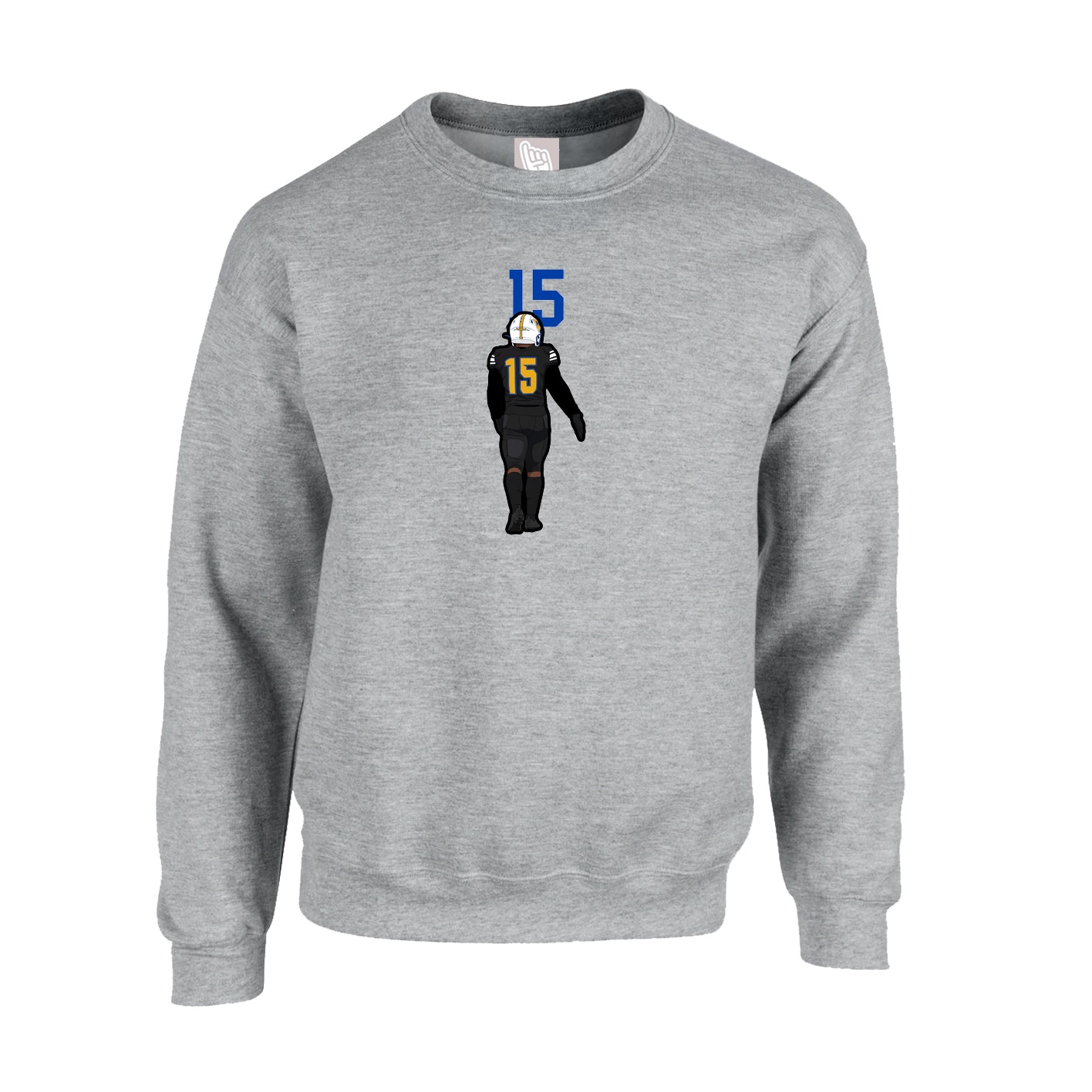 Fleece Crew — Number Top in Grey