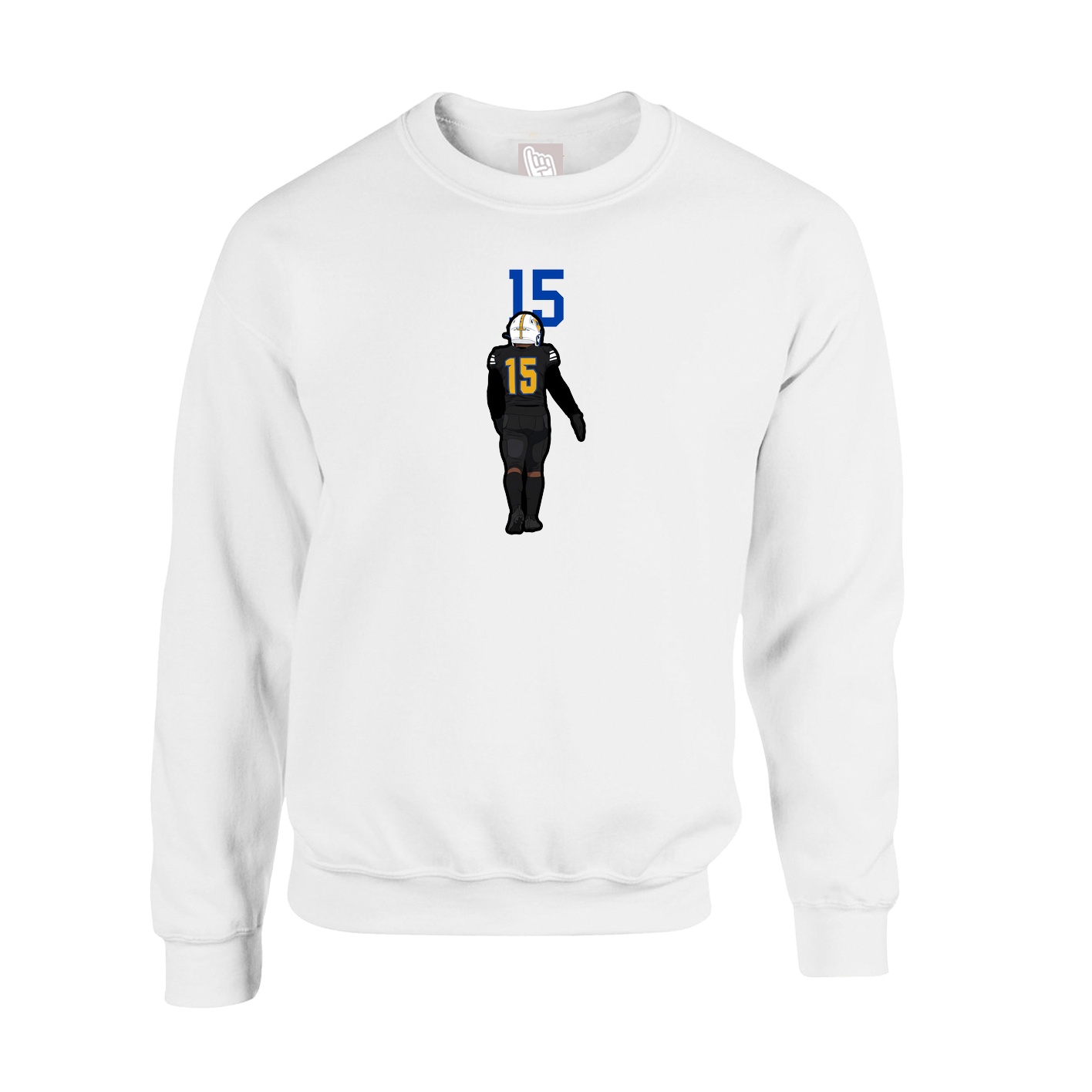Fleece Crew — Number Top in White
