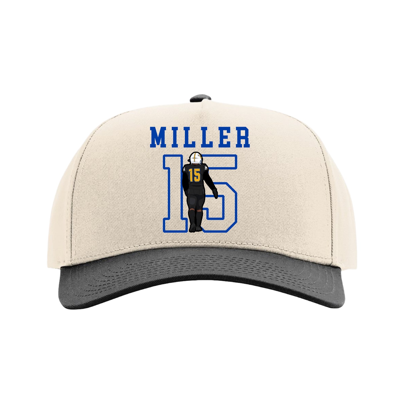 Full Fabric Five-Panel Champ Cap — Shirsey in Cream/Black