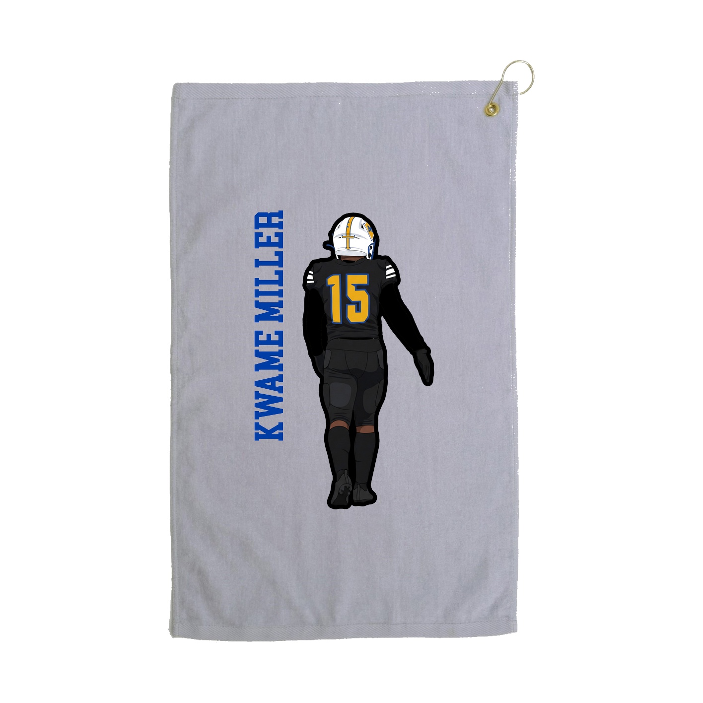 Golf Towel — Name Vertical in Grey