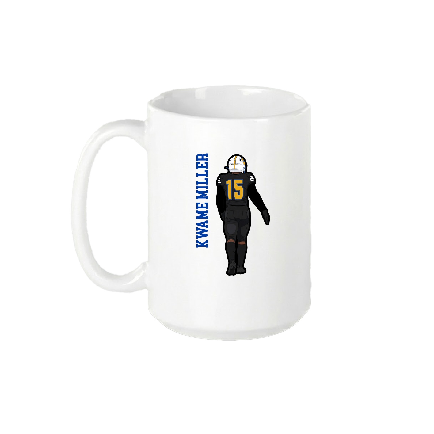 15oz Coffee Mug — Name Vertical in White