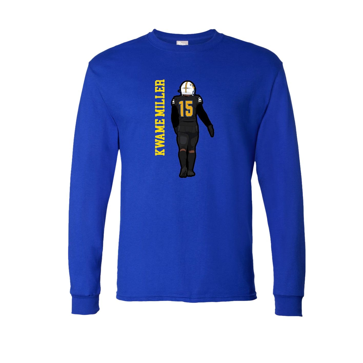 Long Sleeve Tee — Name Vertical in Royal