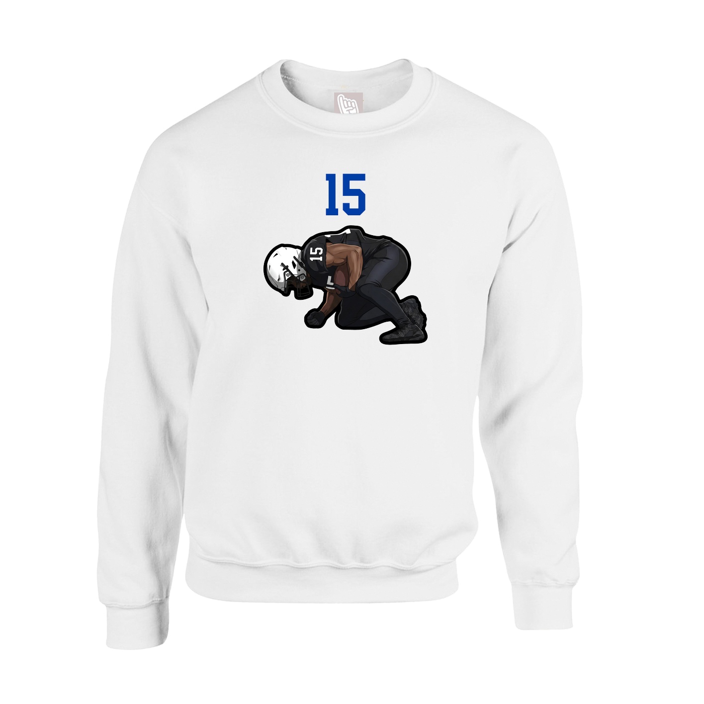 Fleece Crew — Number Top in White