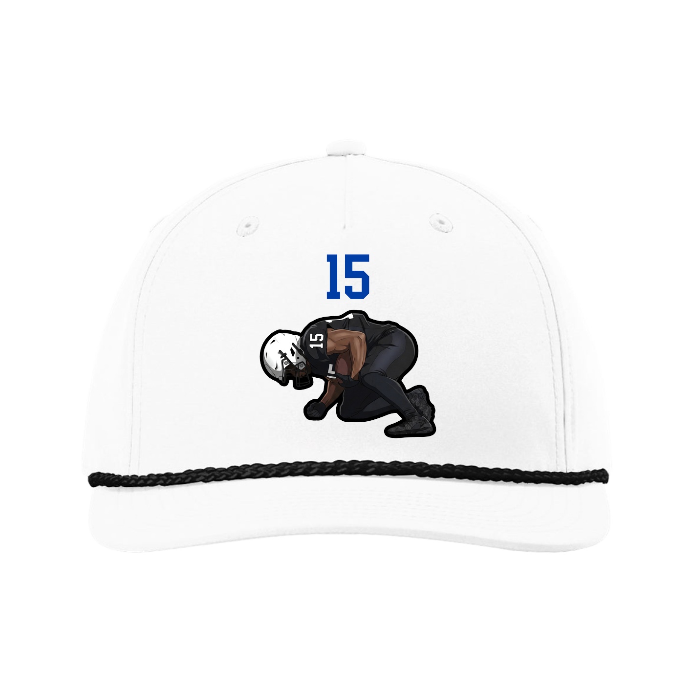 Five-Panel Classic Rope Cap — Number Top in White