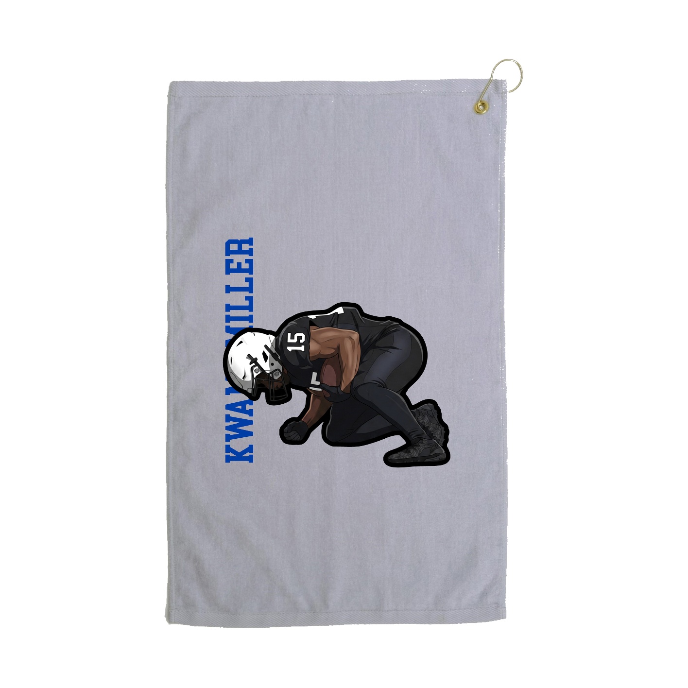 Golf Towel — Name Vertical in Grey