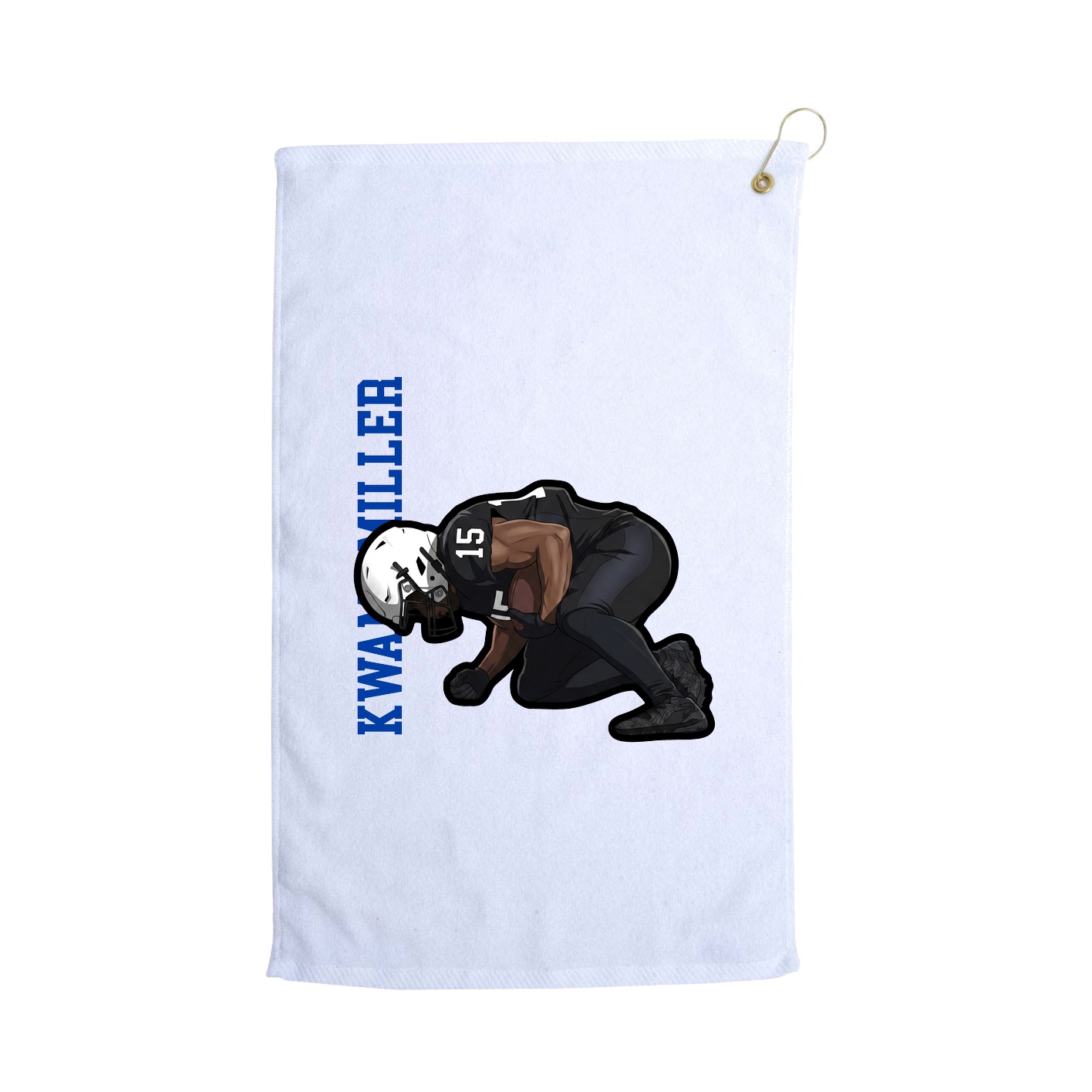 Golf Towel — Name Vertical in White