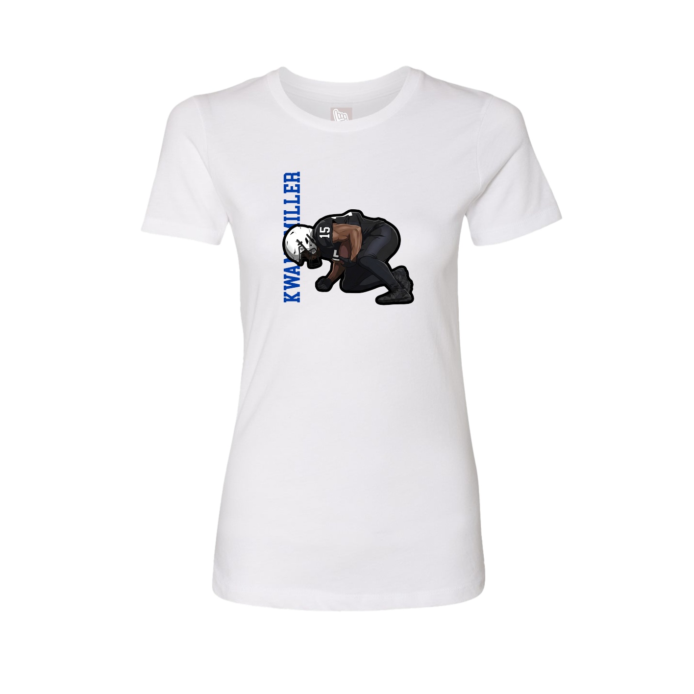 Womens Tee — Name Vertical in White