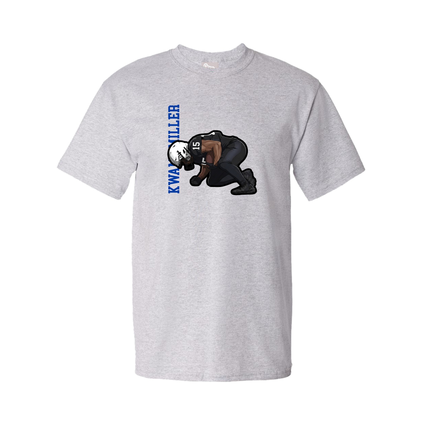 Youth Tee — Name Vertical in Grey