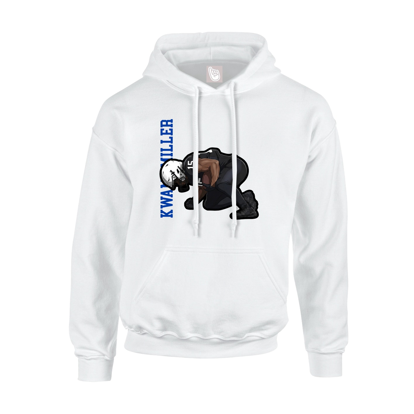 Youth Hoodie — Name Vertical in White