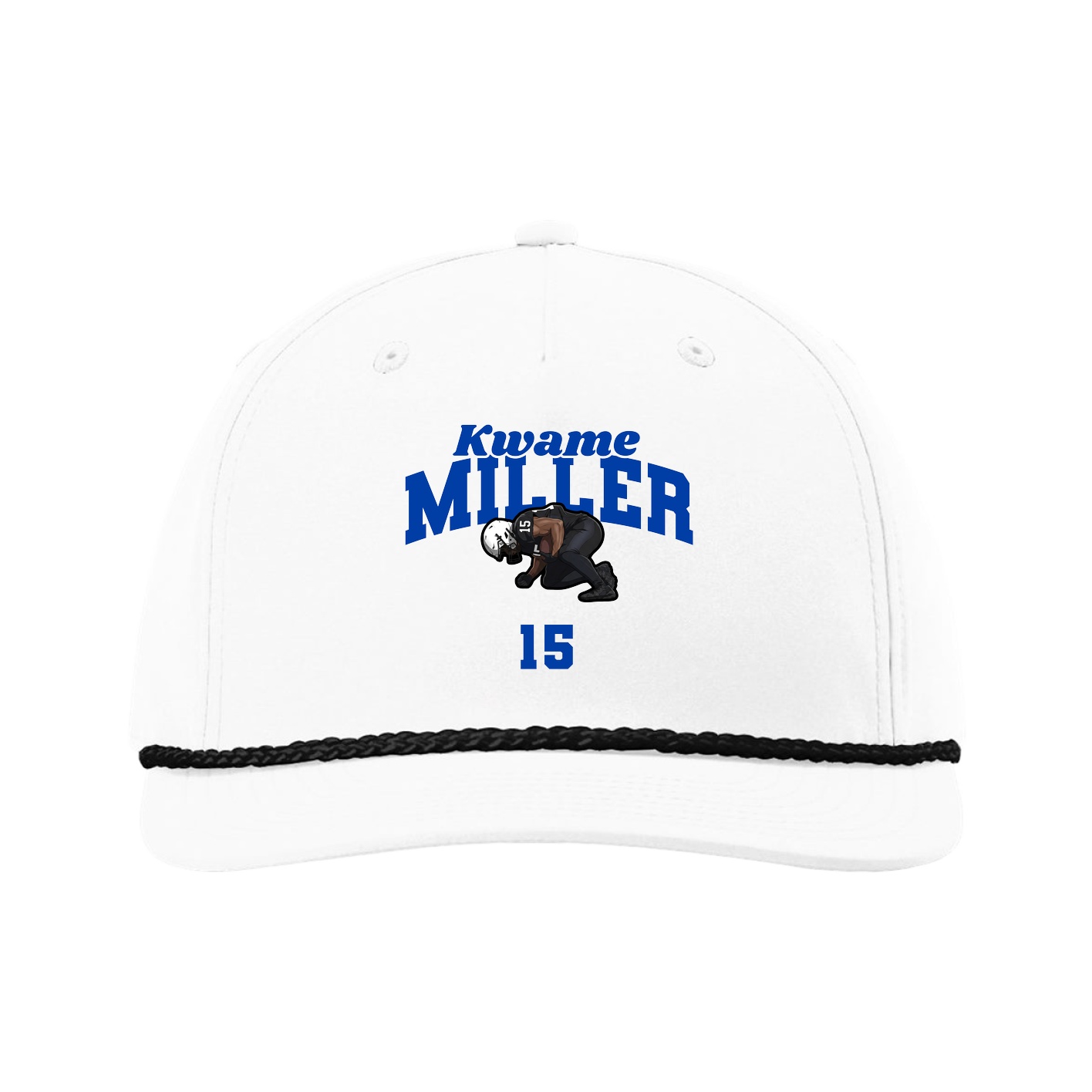 Five-Panel Classic Rope Cap — Signature Arch in White