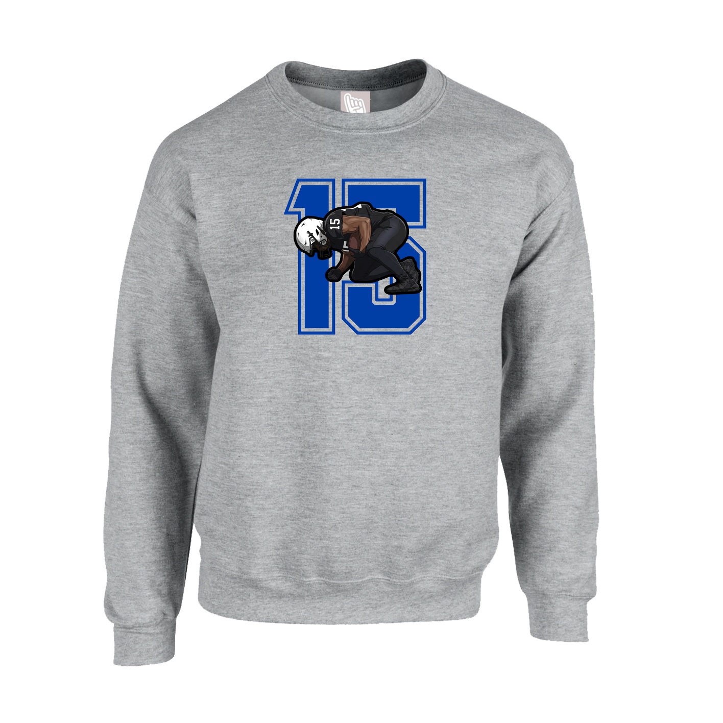 Fleece Crew — Number in Grey
