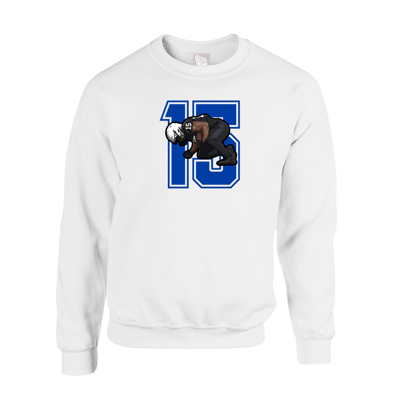 Fleece Crew — Number in White