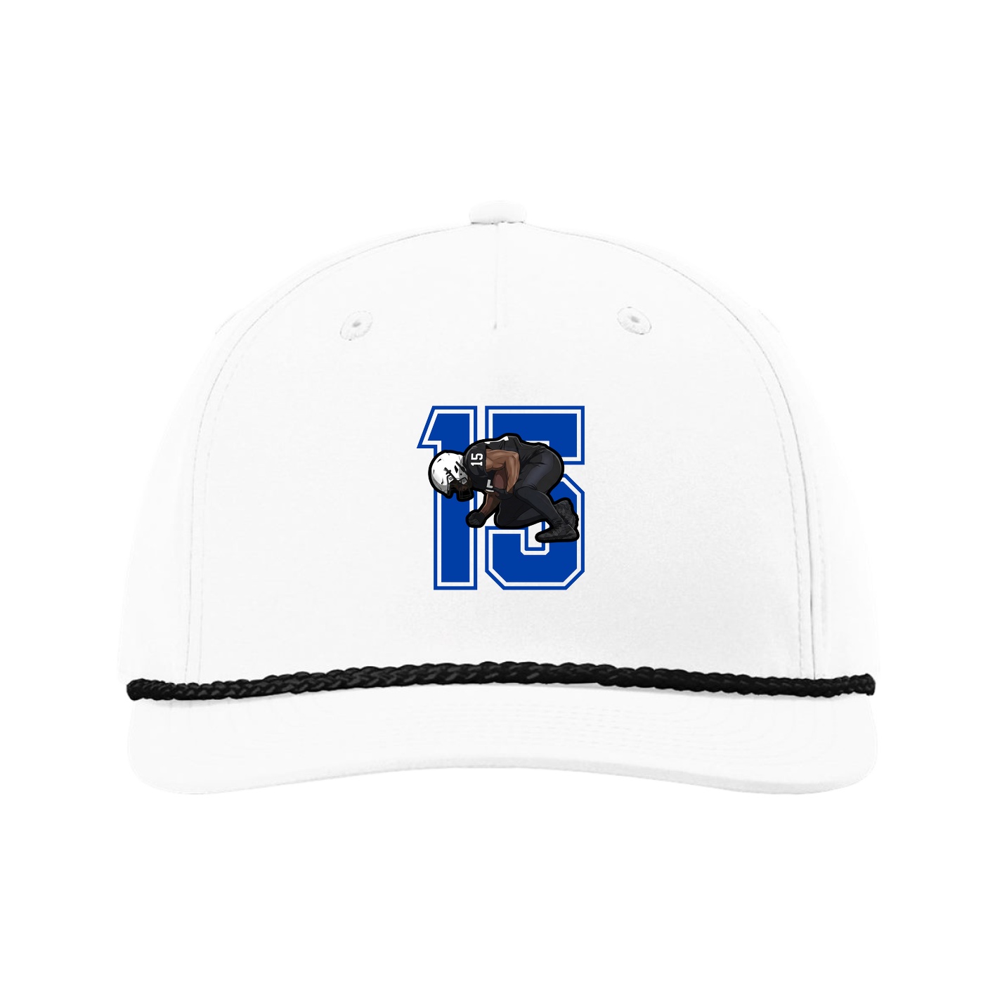 Five-Panel Classic Rope Cap — Number in White