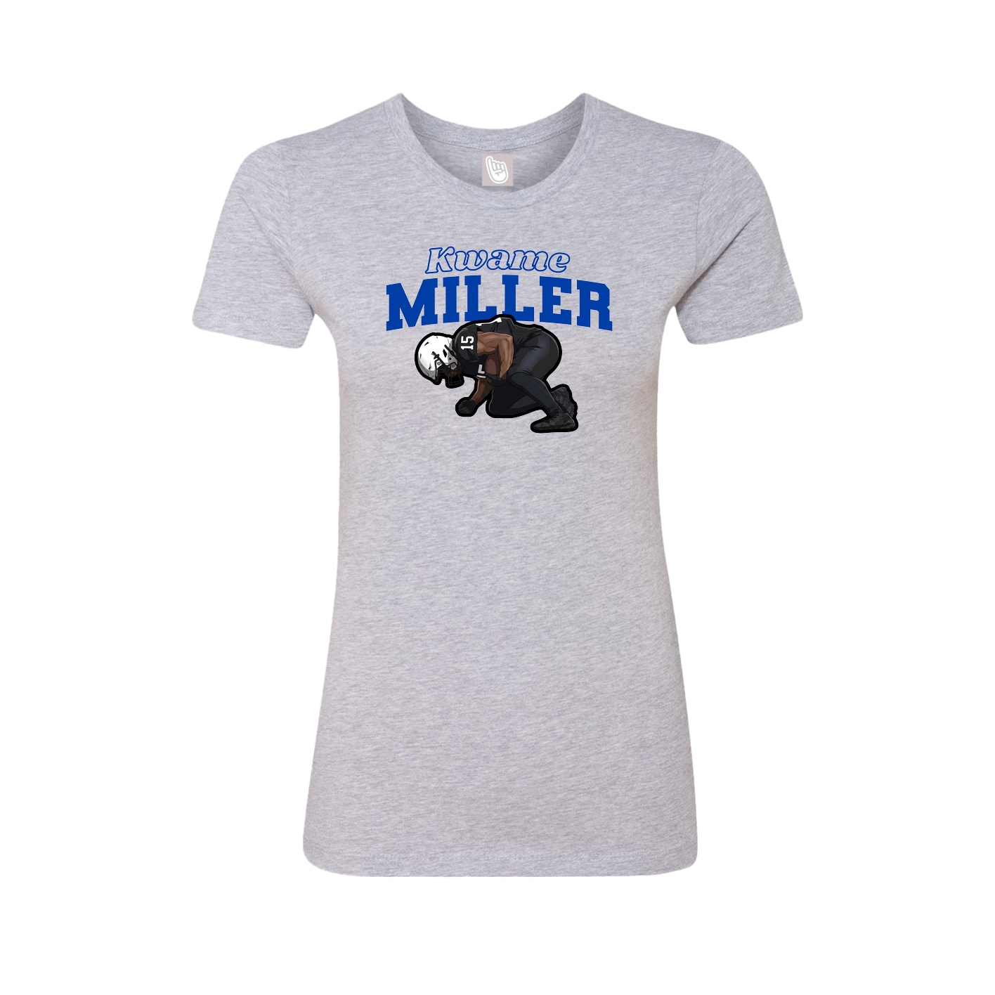 Womens Tee — Name Arch in Grey