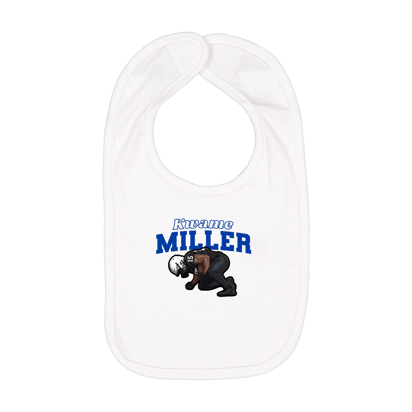 Infant Bib — Name Arch in White