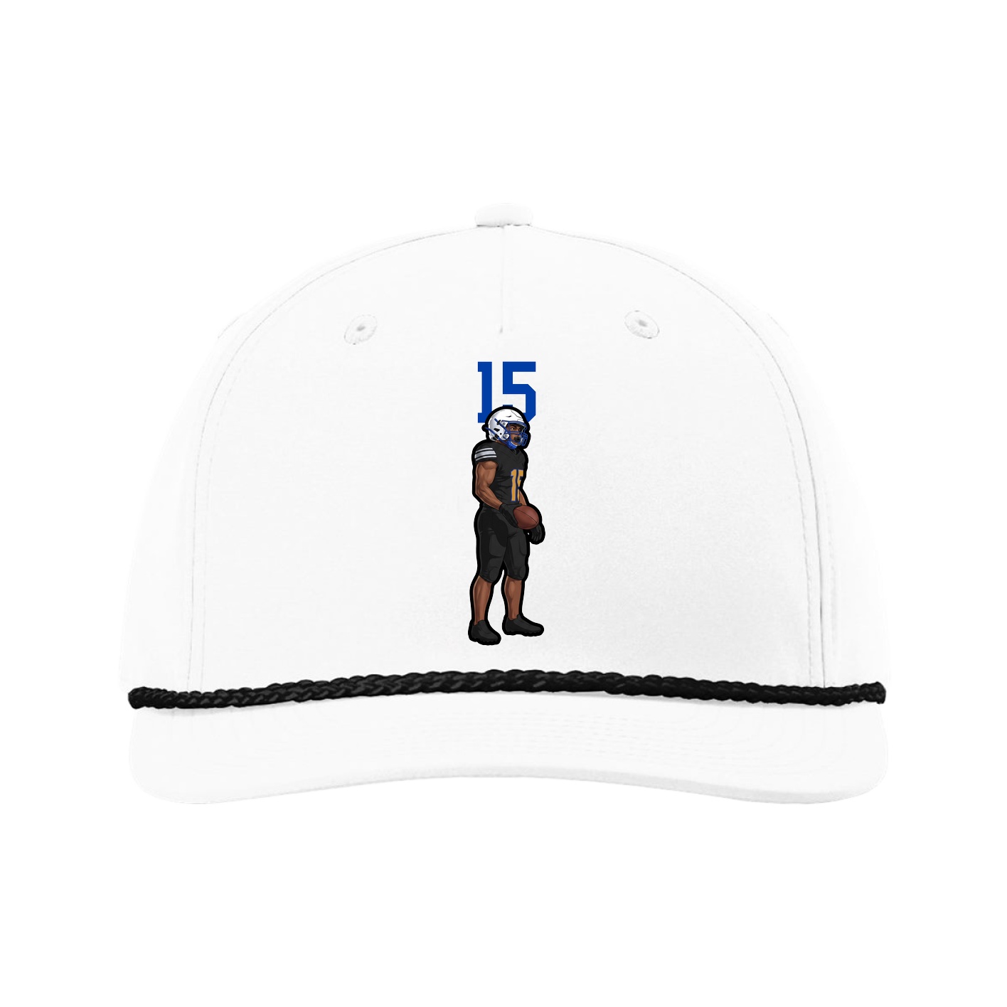 Five-Panel Classic Rope Cap — Number Top in White