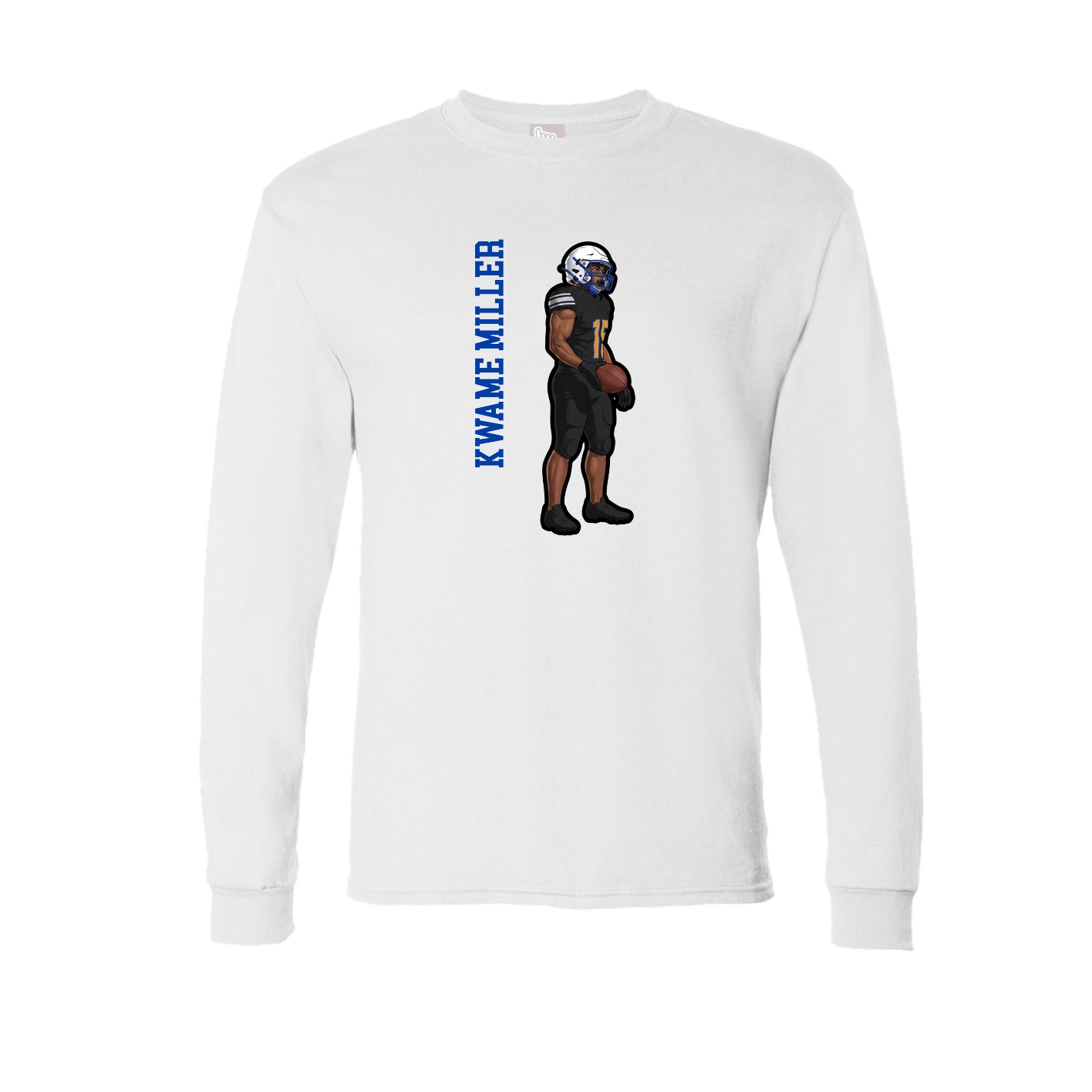Long Sleeve Tee — Name Vertical in White