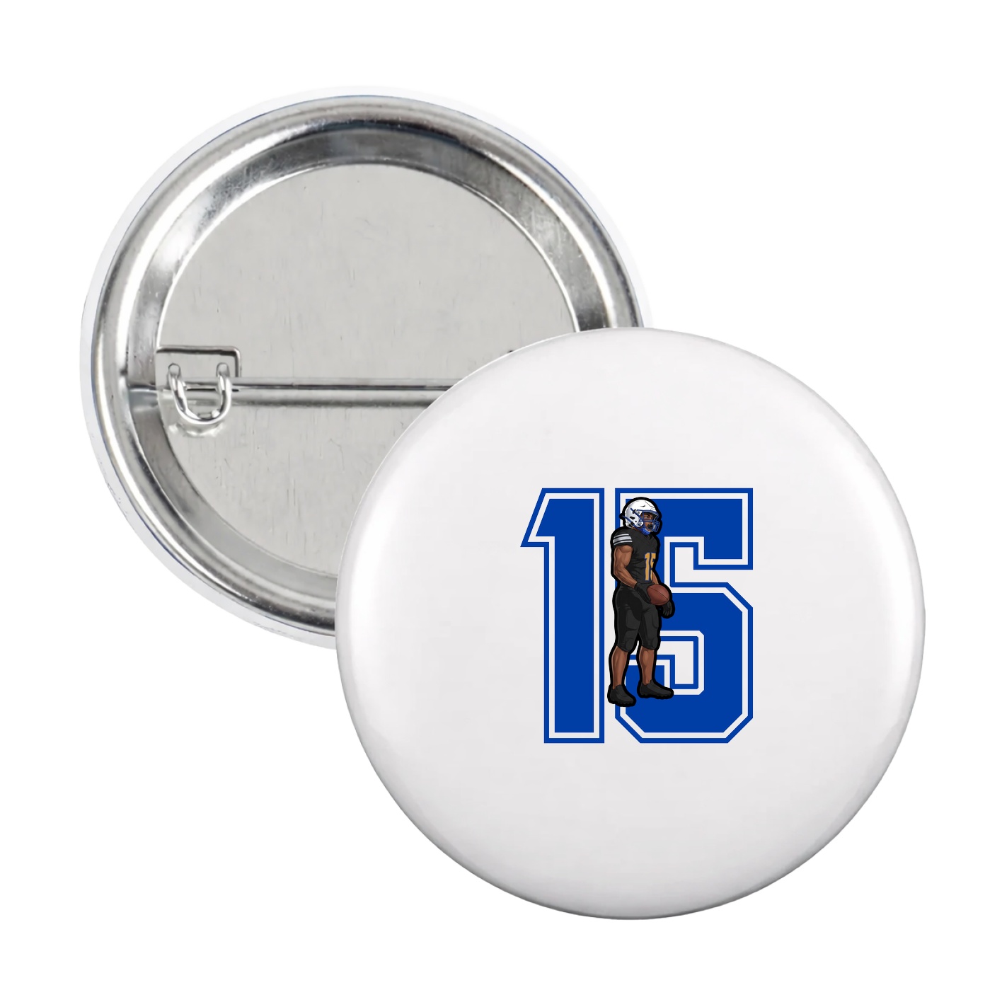 Game Day Button — Number in White