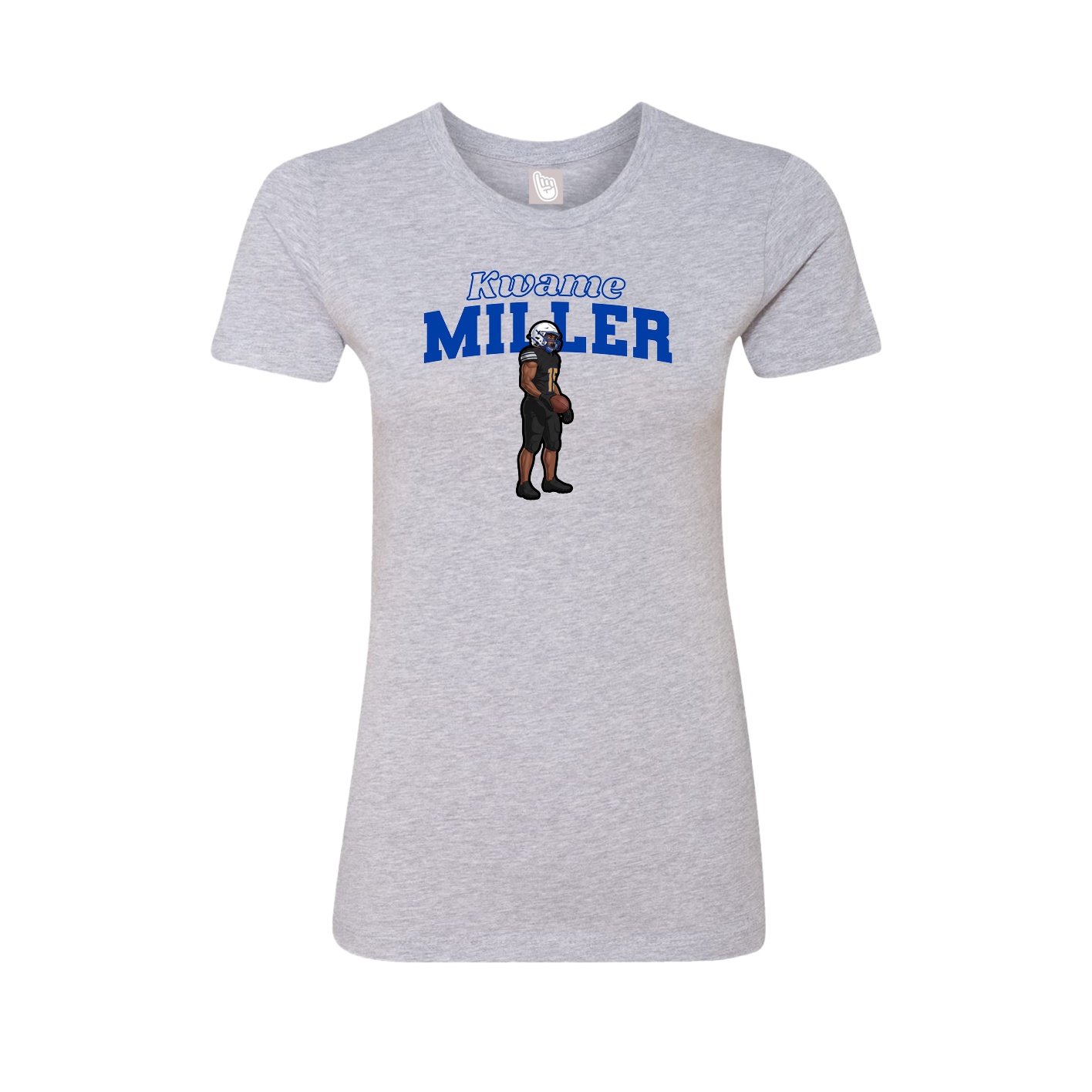 Womens Tee — Name Arch in Grey