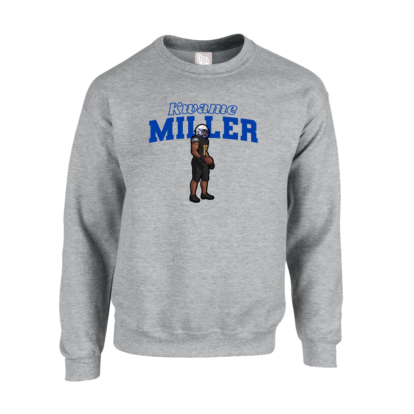 Fleece Crew — Name Arch in Grey