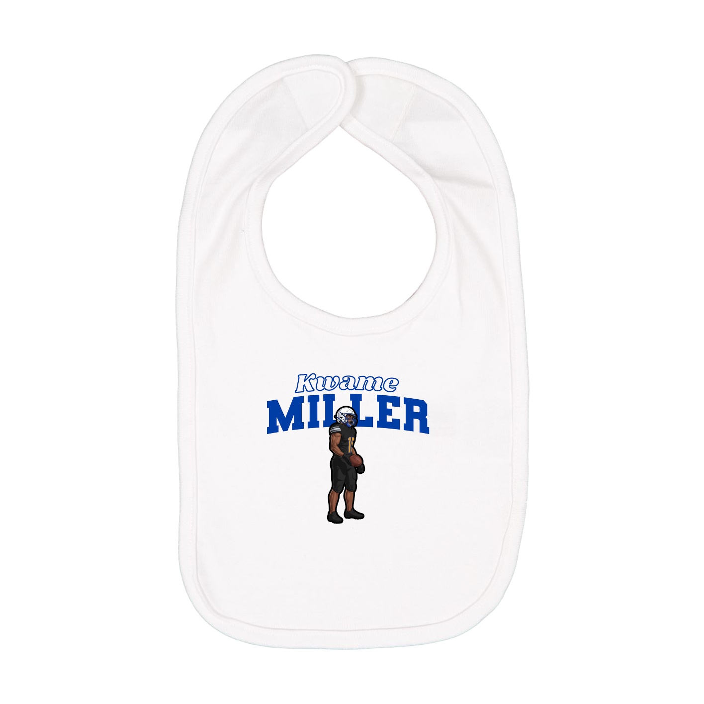 Infant Bib — Name Arch in White