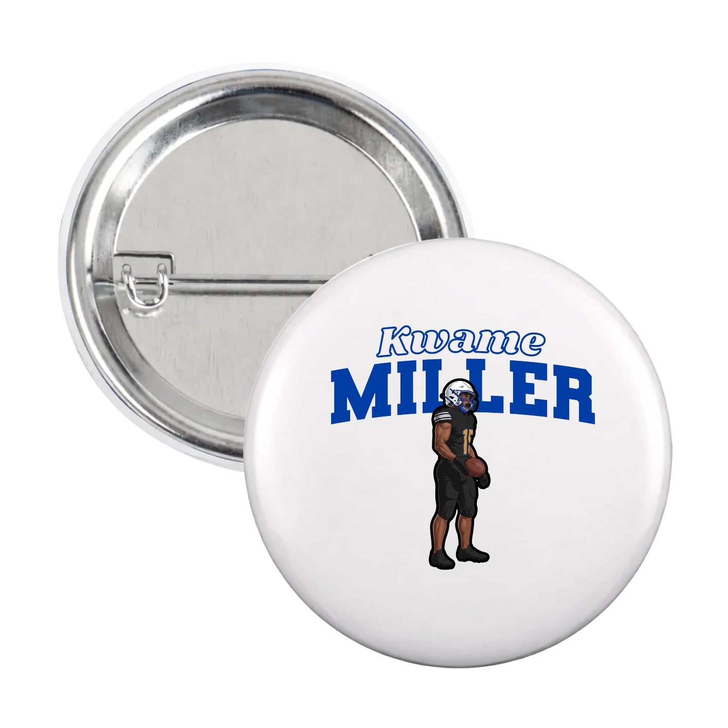 Game Day Button — Name Arch in White
