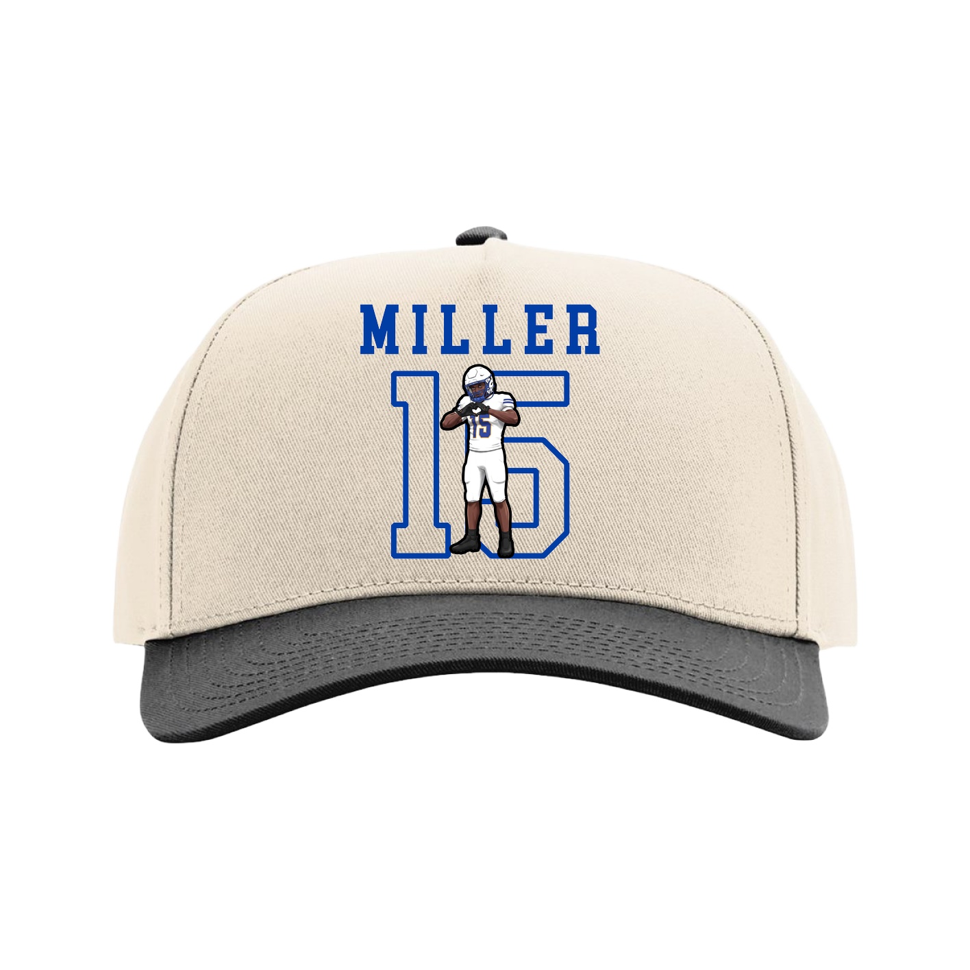 Full Fabric Five-Panel Champ Cap — Shirsey in Cream/Black