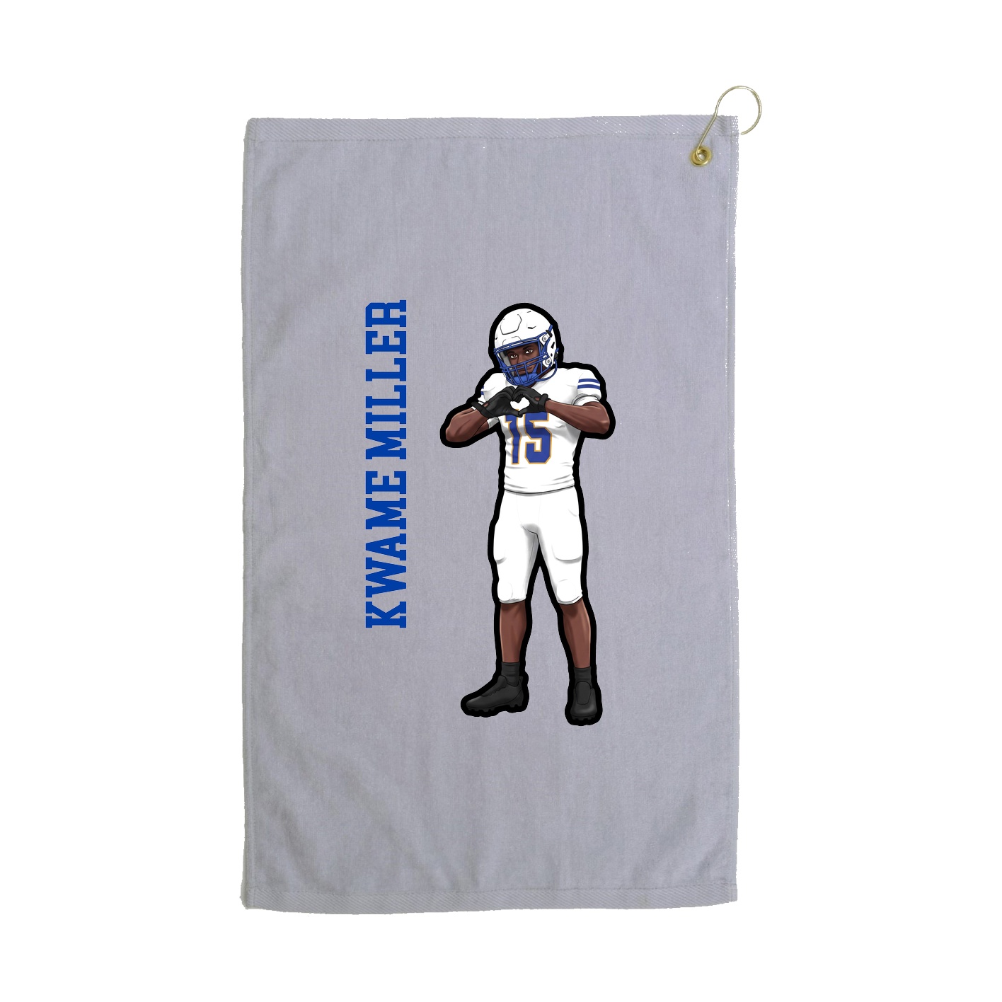 Golf Towel — Name Vertical in Grey