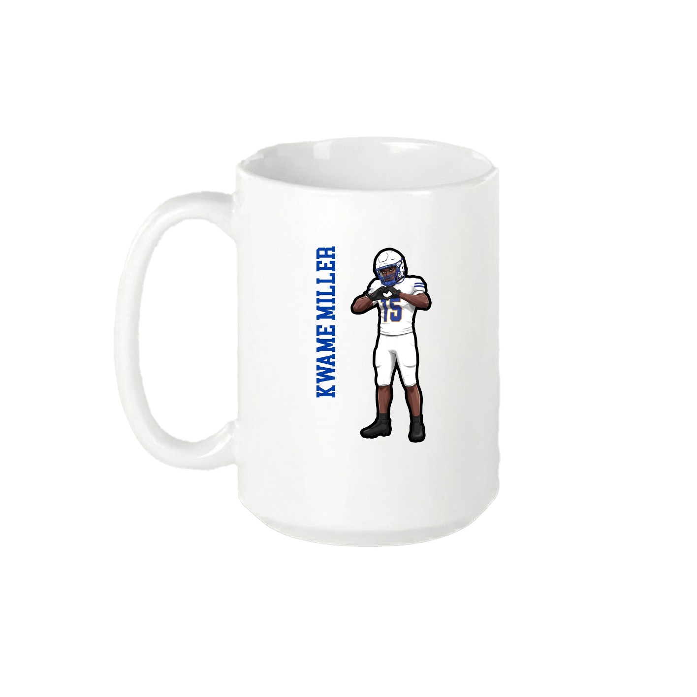 15oz Coffee Mug — Name Vertical in White